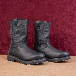 Hawx Men Industrial Black Leather Comp Toe Work Boots sz 12